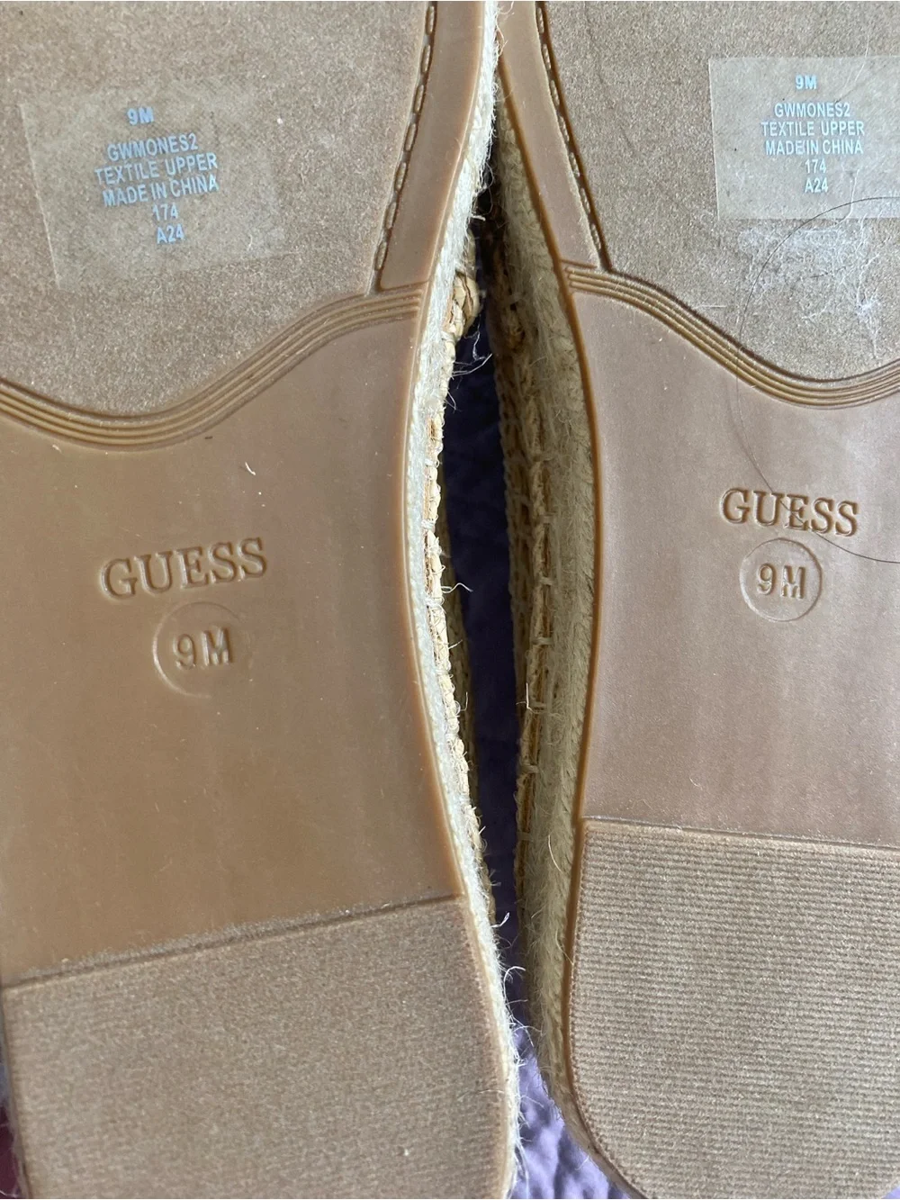 GUESS Women’s Beige Slip-On Espadrille Flat Shoe Round Toe US 9M Mones2